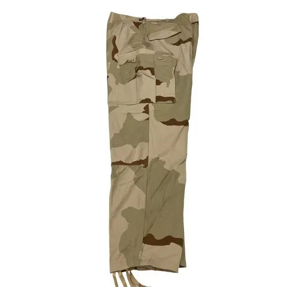 US Army Cargo Pants Men XL Green Camouflage Flat Front Drawstring Leg Button Fly - Picture 14 of 16